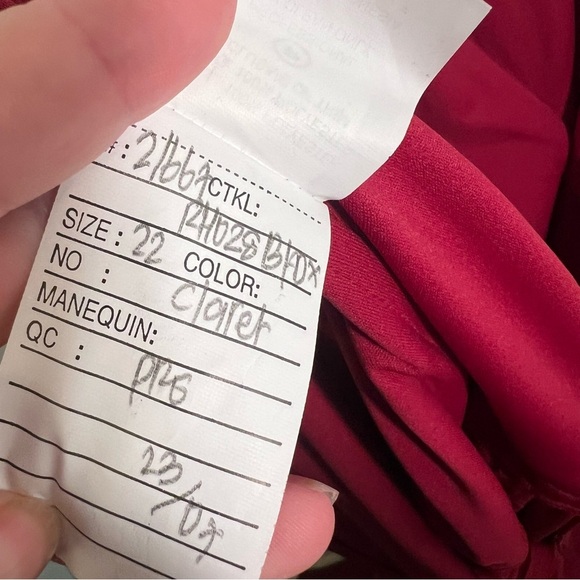 Mori Lee Bridesmaid Dress 21667 Claret Red 22W - Picture 12 of 15